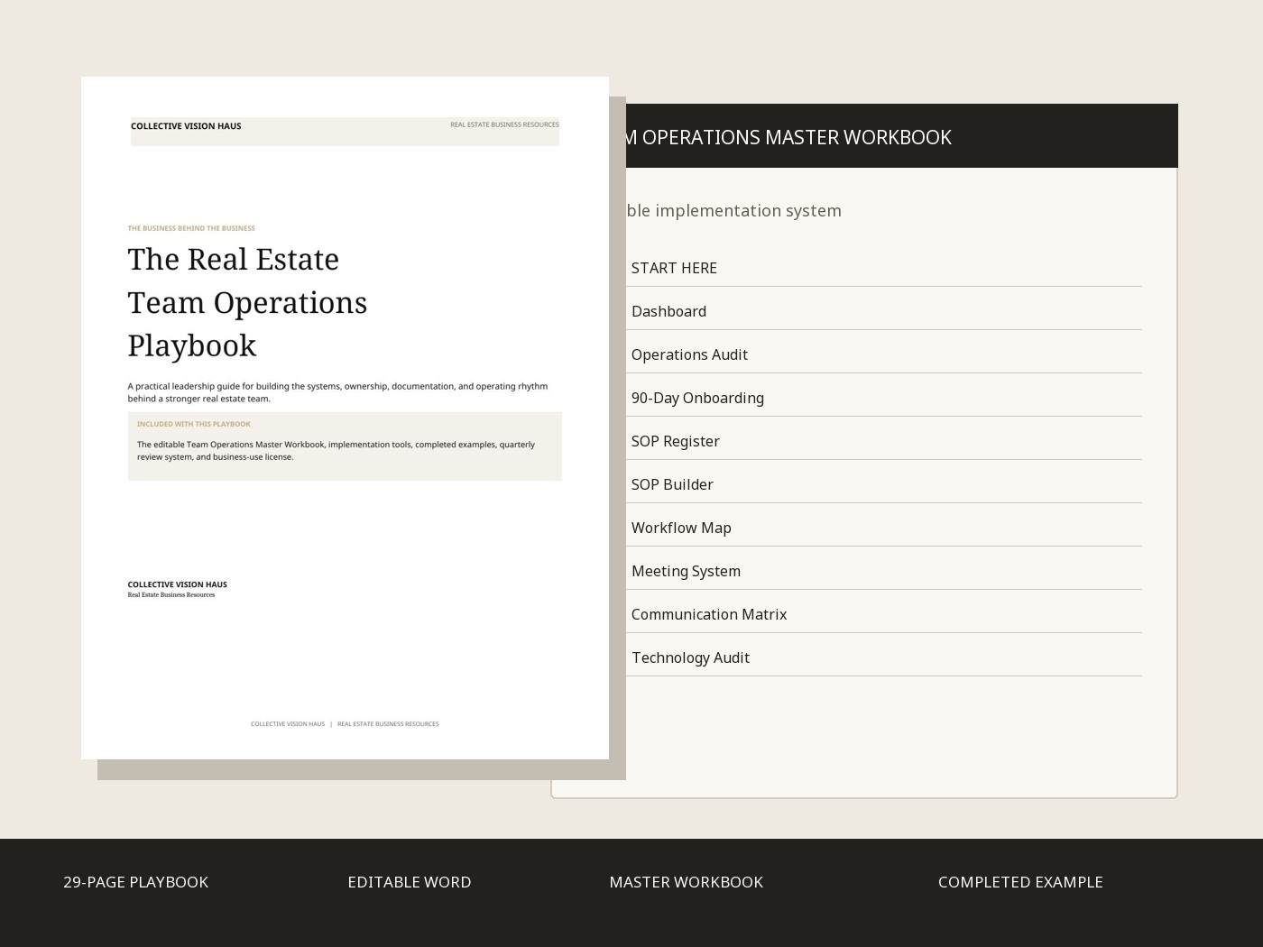 Preview pages from the Real Estate Team Operations Toolkit